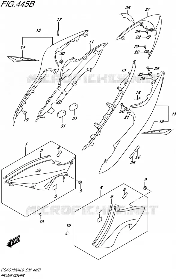 ACHTER KUIP (YSF) Suzuki MOTO 1000 GSX-S 2016  GSX-S1000A L6 (E38)