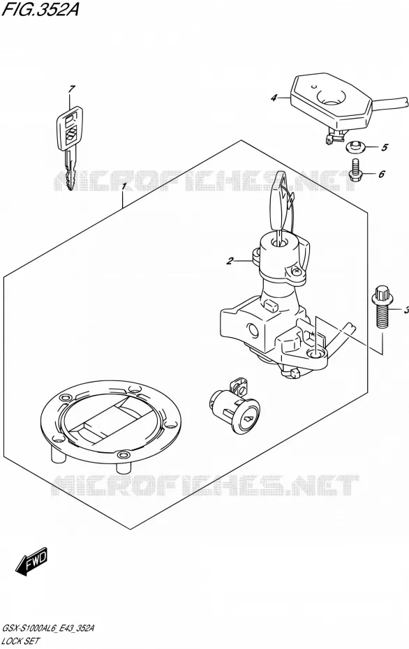 LOCK SET Suzuki MOTO 1000 GSX-S 2016  GSX-S1000A L6 (E43)