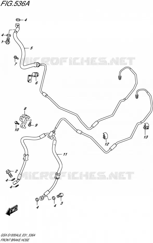 FRONT REMSLANG Suzuki MOTO 1000 GSX-S 2016  GSX-S1000A L6 (E51)