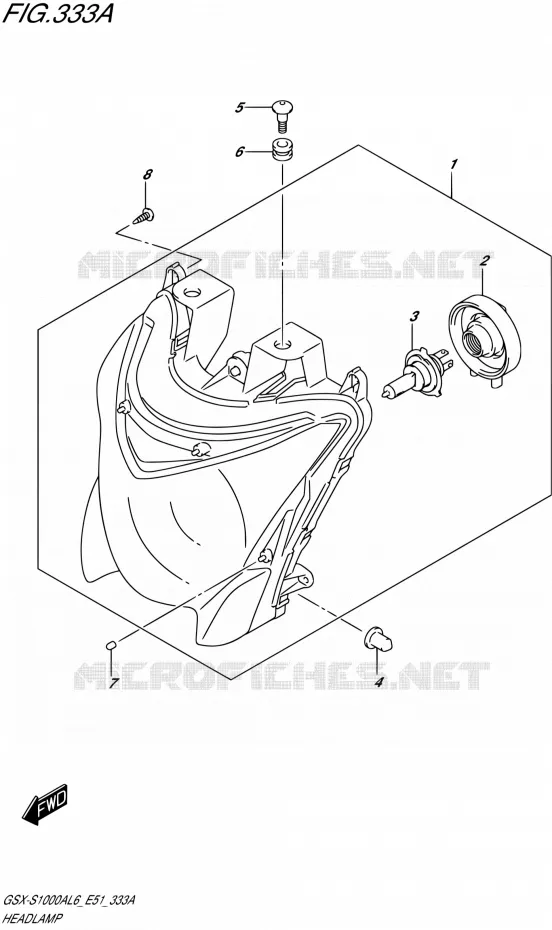 KOPLAMP Suzuki MOTO 1000 GSX-S 2016  GSX-S1000A L6 (E51)