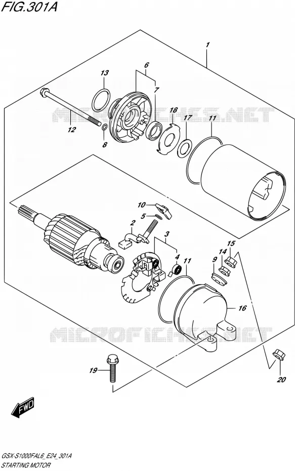 STARTMOTOR Suzuki MOTO 1000 GSX-S 2016  GSX-S1000FA L6 (E24)