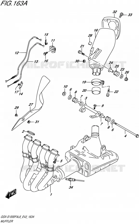 GELUIDDEMPER Suzuki MOTO 1000 GSX-S 2016  GSX-S1000FA L6 (E43)