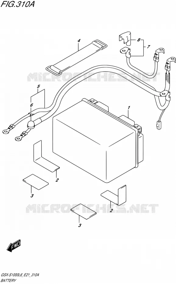 ACCU (GSX-S1000L6 E21) Suzuki MOTO 1000 GSX-S 2016  GSX-S1000UF L6 (E21)