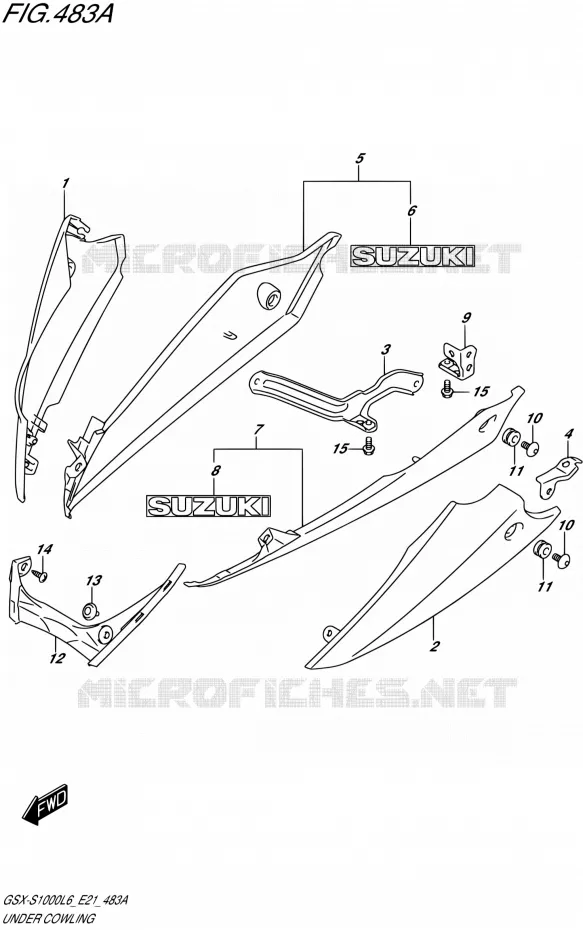 ONDERAANKLEDING Suzuki MOTO 1000 GSX-S 2016  GSX-S1000UF L6 (E21)