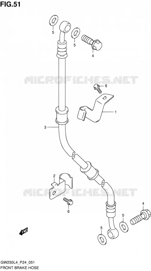 FRONT REMSLANG Suzuki MOTO 250 INAZUMA 2014  GW250 L4 (P24)