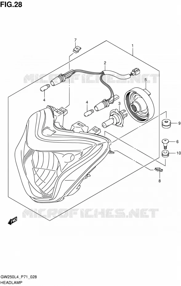 KOPLAMP Suzuki MOTO 250 INAZUMA 2014  GW250 L4 (P71)