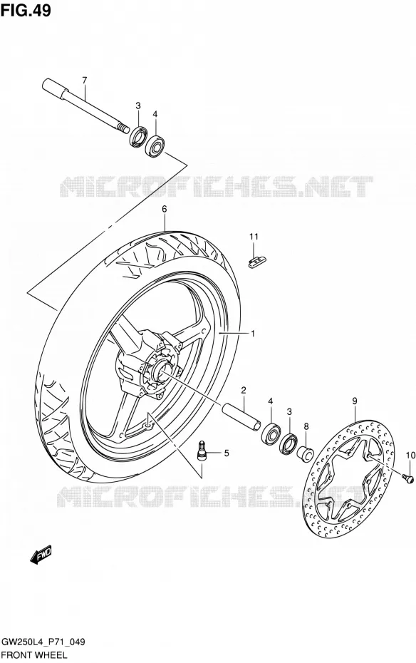 VOORWIEL Suzuki MOTO 250 INAZUMA 2014  GW250 L4 (P71)