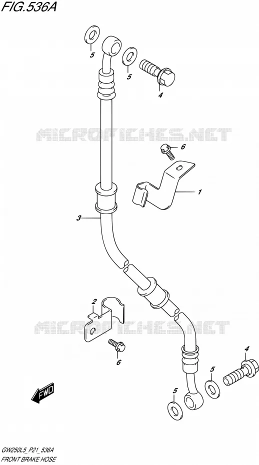 FRONT REMSLANG Suzuki MOTO 250 INAZUMA 2015  GW250 L5 (P21)