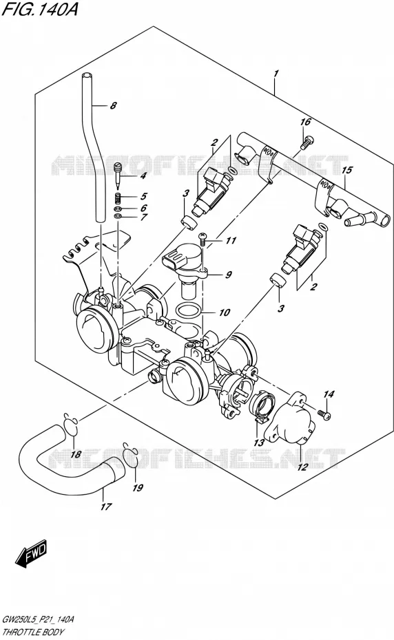 GASKLEPHUIS Suzuki MOTO 250 INAZUMA 2015  GW250 L5 (P21)