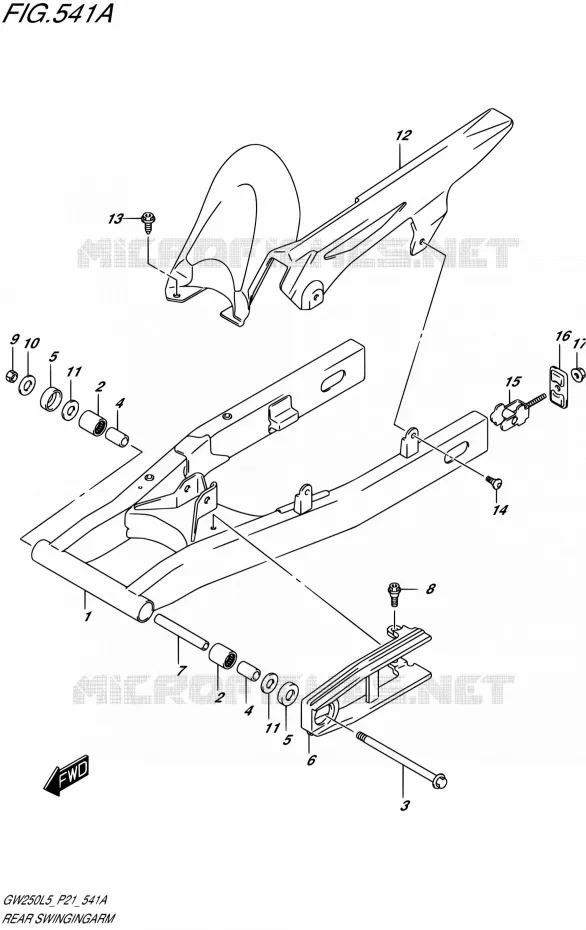 SWINGARM Suzuki MOTO 250 INAZUMA 2015  GW250 L5 (P21)