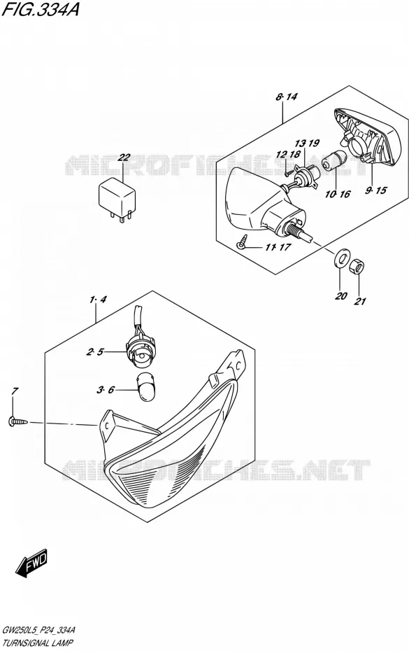 INDICATOREN Suzuki MOTO 250 INAZUMA 2015  GW250 L5/GW250Z L5 (P24)