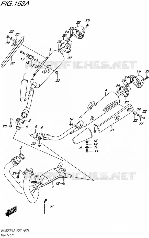 GELUIDDEMPER Suzuki MOTO 250 INAZUMA 2015  GW250F L5 (P03,P28,P33)