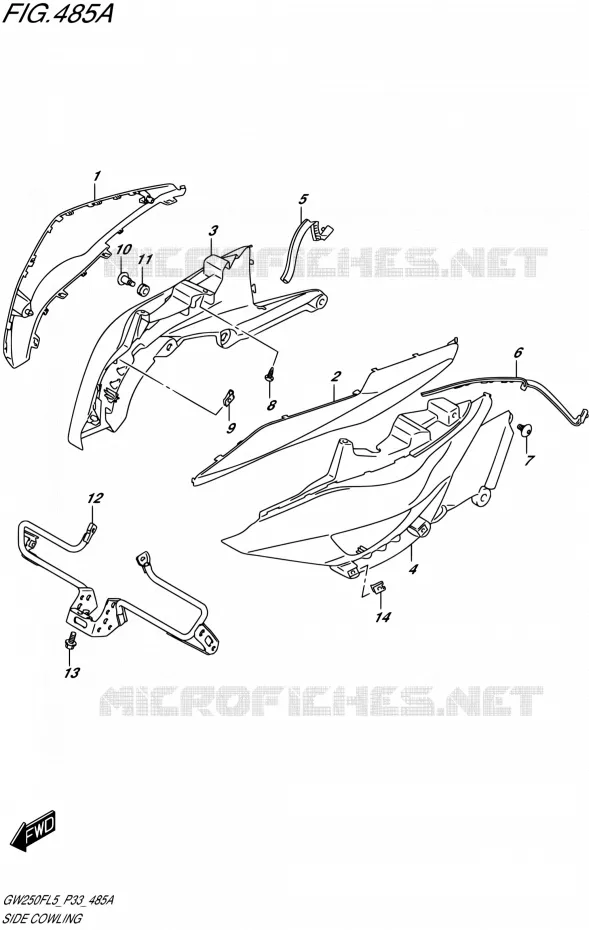 SIDE KUIP Suzuki MOTO 250 INAZUMA 2015  GW250F L5 (P03,P28,P33)