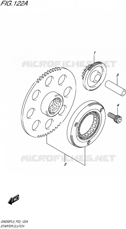 STARTMOTOR CLUTCH Suzuki MOTO 250 INAZUMA 2015  GW250F L5 (P03,P28,P33)