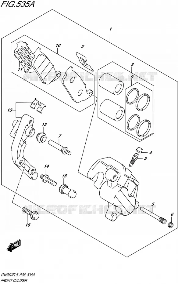 FRONT CALIPER Suzuki MOTO 250 INAZUMA 2015  GW250F L5 (P28)