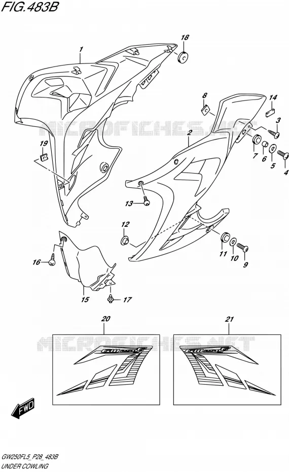 ONDERAANKLEDING (FOR AGQ) Suzuki MOTO 250 INAZUMA 2015  GW250F L5 (P28)