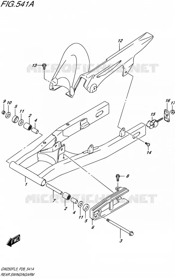 SWINGARM Suzuki MOTO 250 INAZUMA 2015  GW250F L5 (P28)