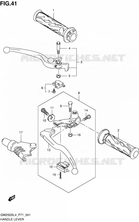 HANDGRIPS - LEVERS Suzuki MOTO 250 INAZUMA 2014  GW250S L4 (P71)