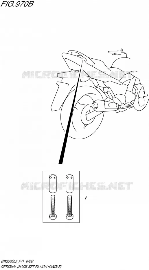 OPTIES (HOOK SET PILLION HANDLE) Suzuki MOTO 250 INAZUMA 2015  GW250S L5 (P71)
