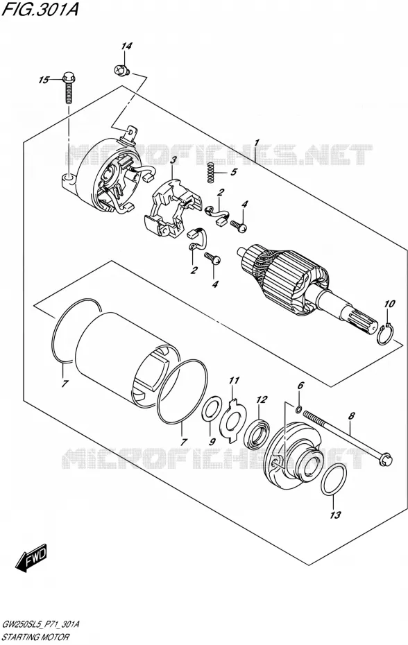 STARTMOTOR Suzuki MOTO 250 INAZUMA 2015  GW250S L5 (P71)