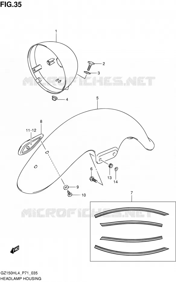 HEADLIGHT BOWL Suzuki MOTO 150 GZ 2014  GZ150H L4 (P71)