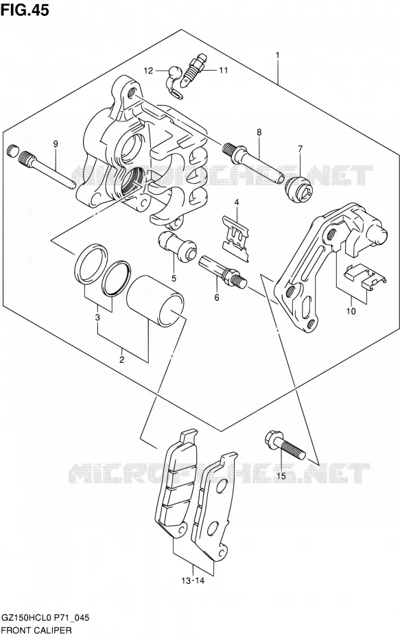 FRONT CALIPER Suzuki MOTO 150 GZ 2010  GZ150HC L0 (P71)
