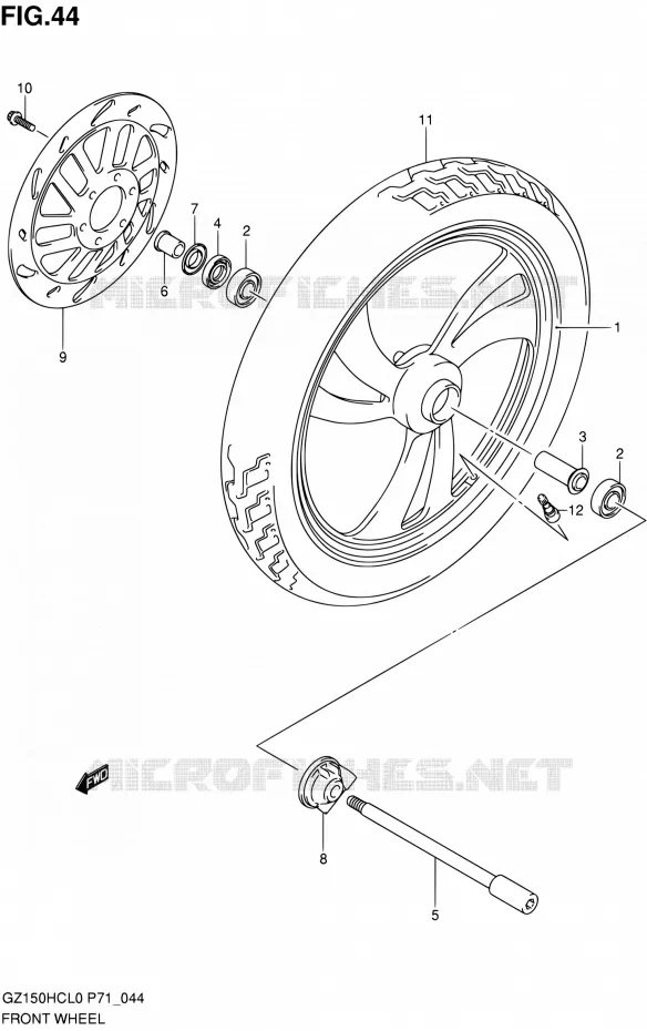 VOORWIEL Suzuki MOTO 150 GZ 2010  GZ150HC L0 (P71)