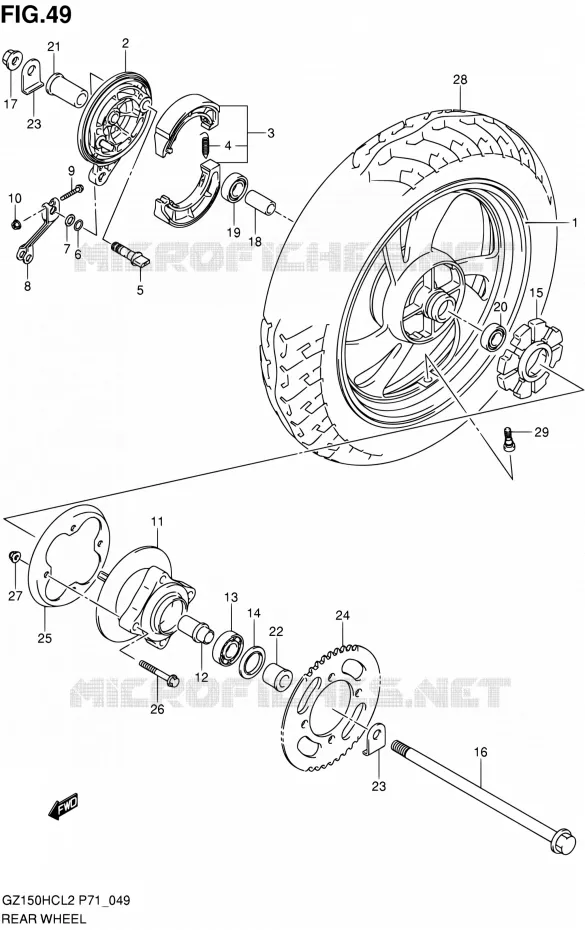 ACHTERWIEL Suzuki MOTO 150 GZ 2012  GZ150HC L2 (P71)