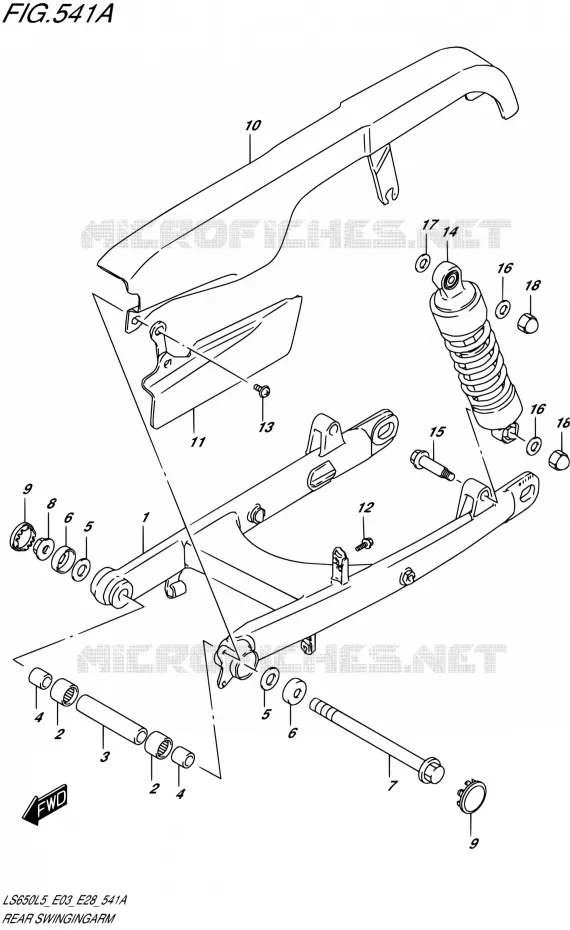SWINGARM Suzuki MOTO 650 BOULEVARD 2015  LS650 L5 (E03,E28,E33)
