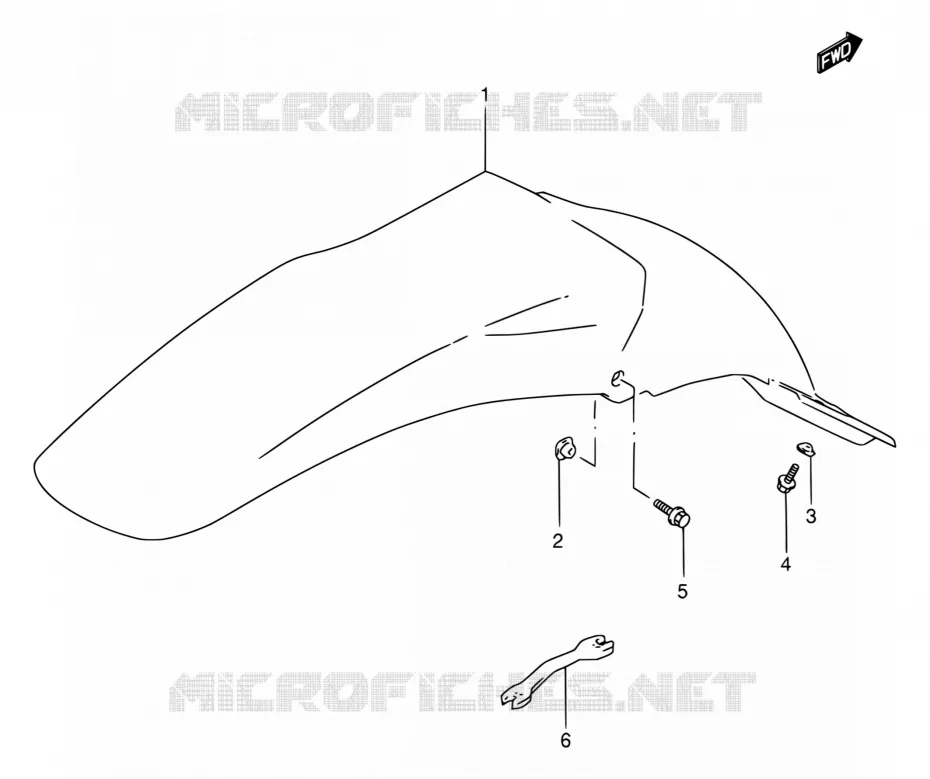 ACHTERSPATBORD Suzuki MOTO 250 RM 2000  RM250 Y (E02)