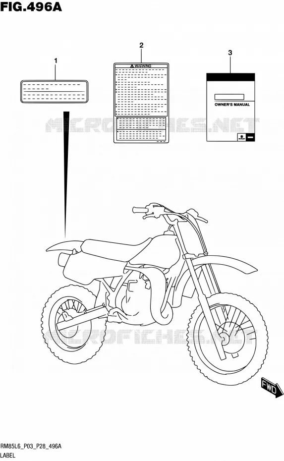 ETIKET (RM85L6 P03) Suzuki MOTO 85 RM 2016  RM85 L6 (P03,P28)