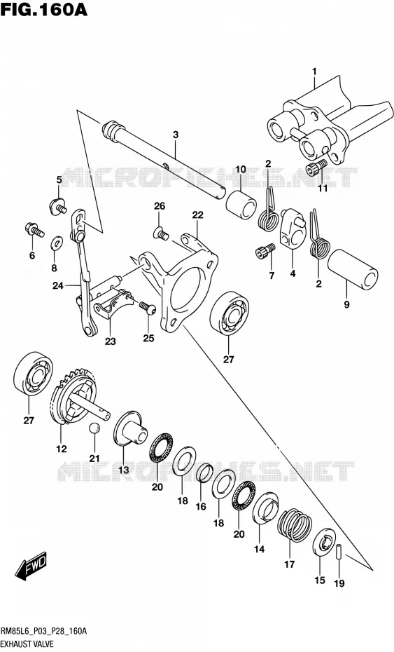 UITLAATKLEP Suzuki MOTO 85 RM 2016  RM85 L6 (P03,P28)