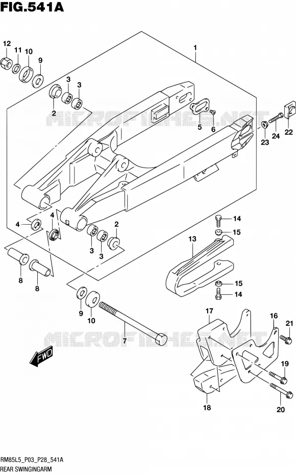 SWINGARM (RM85L5 P03) Suzuki MOTO 85 RM 2015  RM85L L5 (P03,P28,P33)