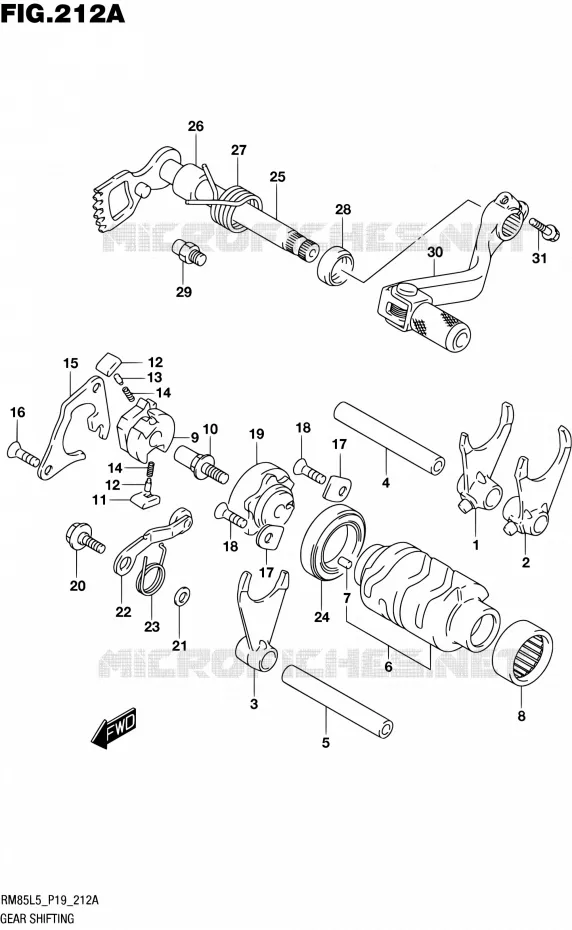 SCHAKELEN ASSY Suzuki MOTO 85 RM 2015  RM85L L5 (P19)