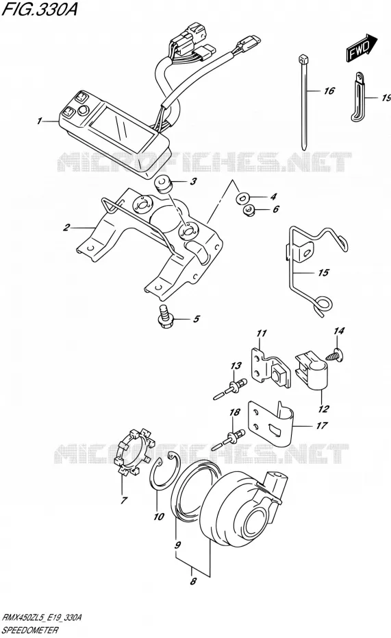 SNELHEIDSMETER Suzuki MOTO 450 RMX 2015  RMX450Z L5 (E19)