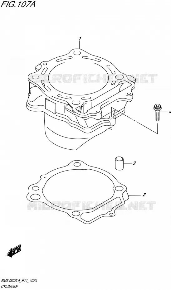 CILINDER Suzuki MOTO 450 RMX 2015  RMX450Z L5 (E71)