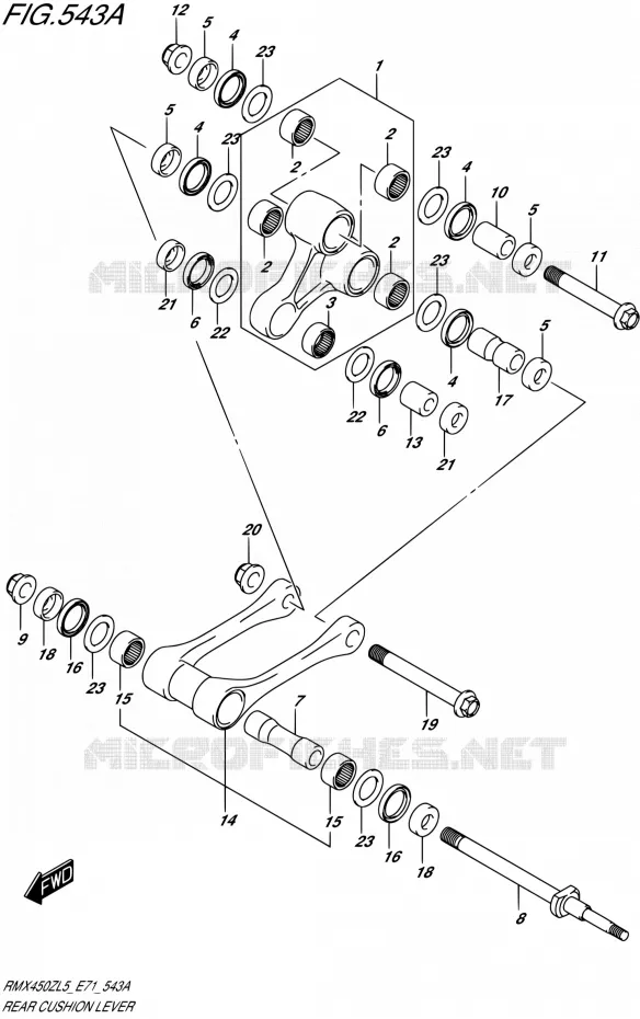 SCHOKBREKER AANEENSCHAKELING Suzuki MOTO 450 RMX 2015  RMX450Z L5 (E71)