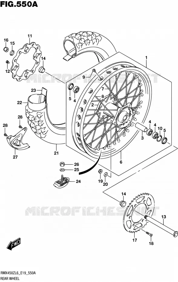 ACHTERWIEL Suzuki MOTO 450 RMX 2016  RMX450Z L6 (E19)
