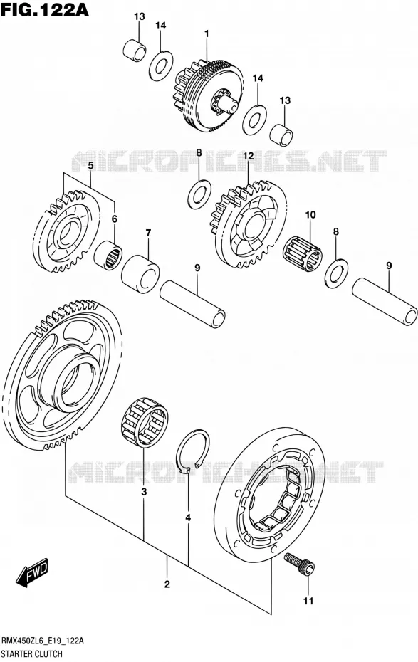 STARTMOTOR CLUTCH Suzuki MOTO 450 RMX 2016  RMX450Z L6 (E19)