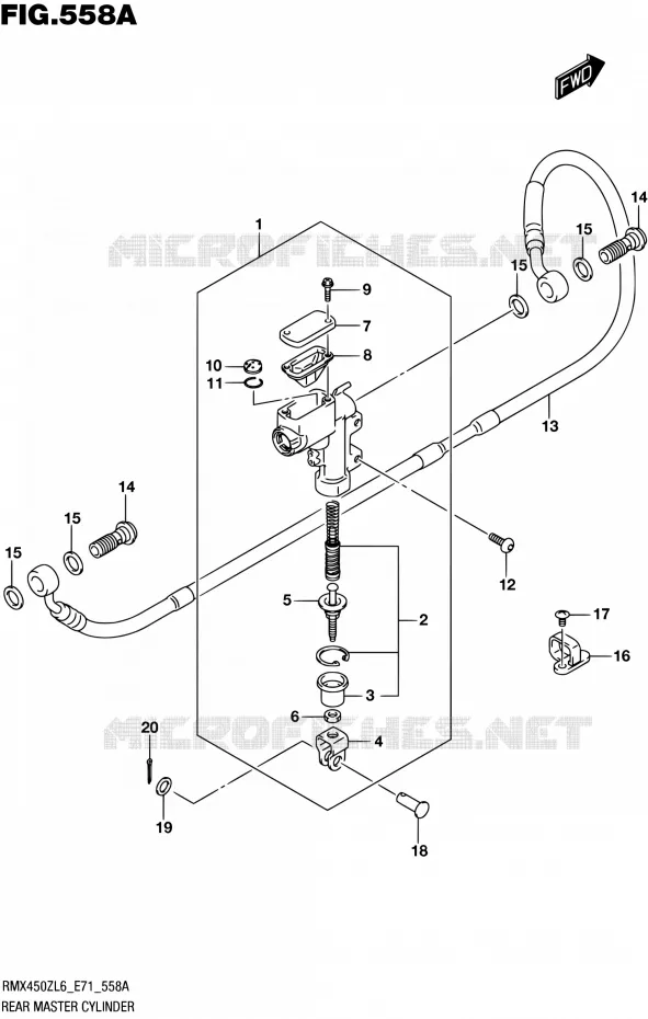 ACHTER HOOFDREMCILINDER Suzuki MOTO 450 RMX 2016  RMX450Z L6 (E71)