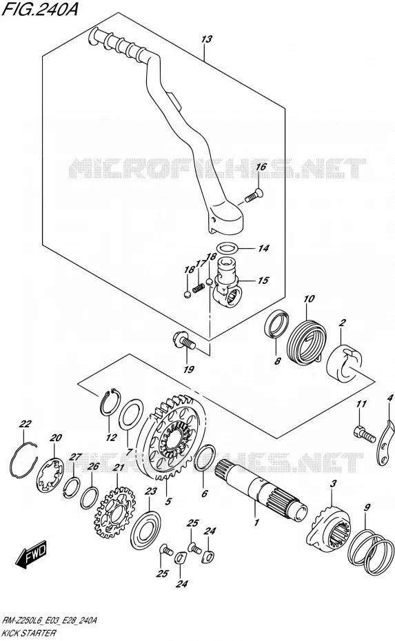 KICKSTARTER Suzuki MOTO 250 RM-Z 2016  RM-Z250 L6 (E03,E28,E33)