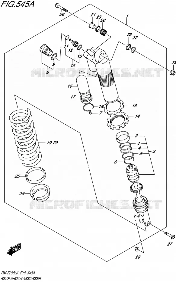 ACHTER SCHOKDEMPER Suzuki MOTO 250 RM-Z 2016  RM-Z250 L6 (E19)