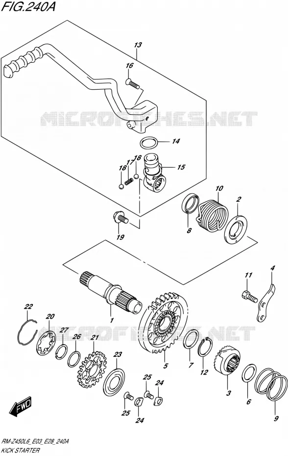 KICKSTARTER Suzuki MOTO 450 RM-Z 2016  RM-Z450 L6 (E03,E28)