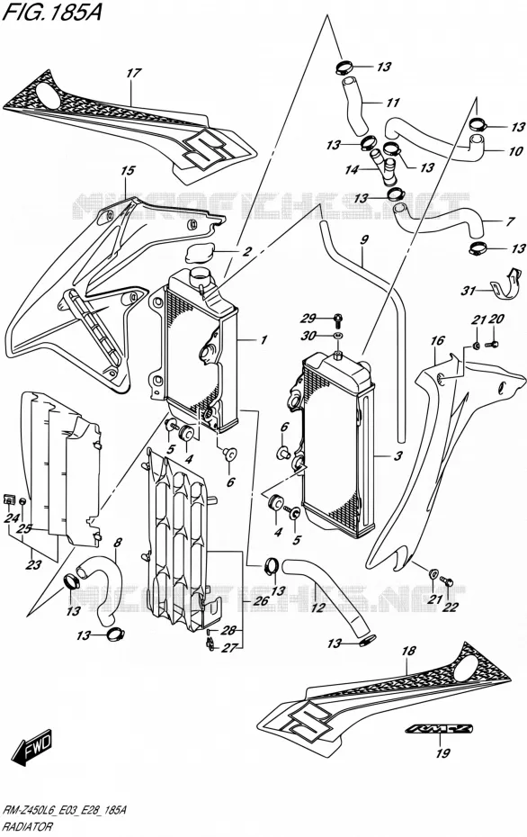 RADIATOR Suzuki MOTO 450 RM-Z 2016  RM-Z450 L6 (E03,E28)