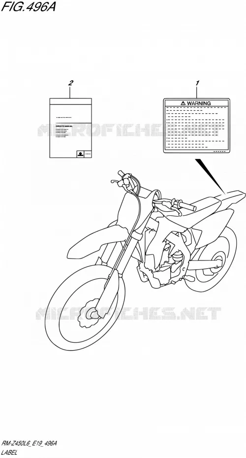 ETIKET Suzuki MOTO 450 RM-Z 2015  RM-Z450 L6 (E19)