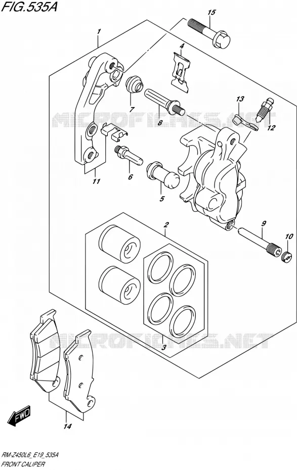 FRONT CALIPER Suzuki MOTO 450 RM-Z 2016  RM-Z450 L6 (E19)