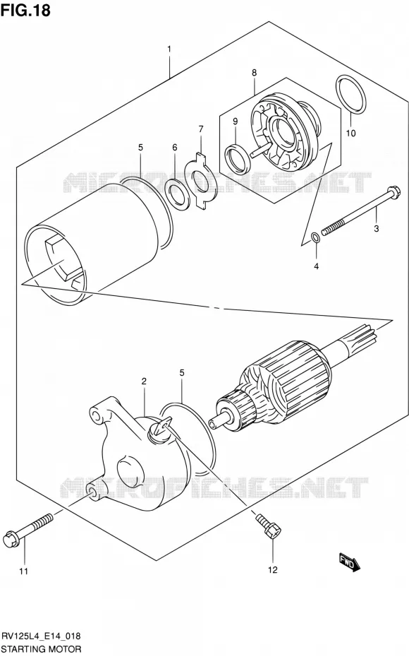 STARTMOTOR Suzuki MOTO 125 VAN-VAN 2014  RV125 L4 (E14)