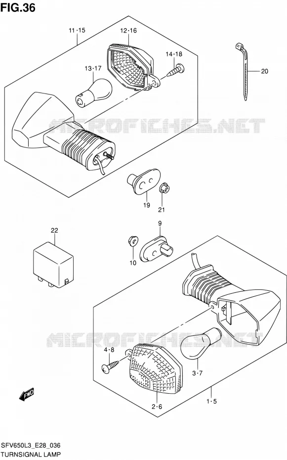 INDICATOREN (SFV650L3 E28) Suzuki MOTO 650 GLADIUS 2013  SFV650 L3 (E28)