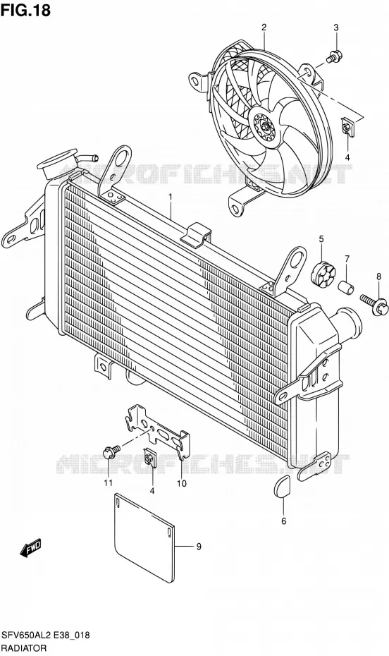 RADIATOR Suzuki MOTO 650 GLADIUS 2012  SFV650A L2 (E38)