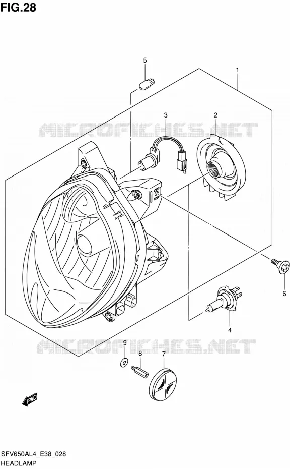 KOPLAMP Suzuki MOTO 650 GLADIUS 2014  SFV650A L4 (E38)